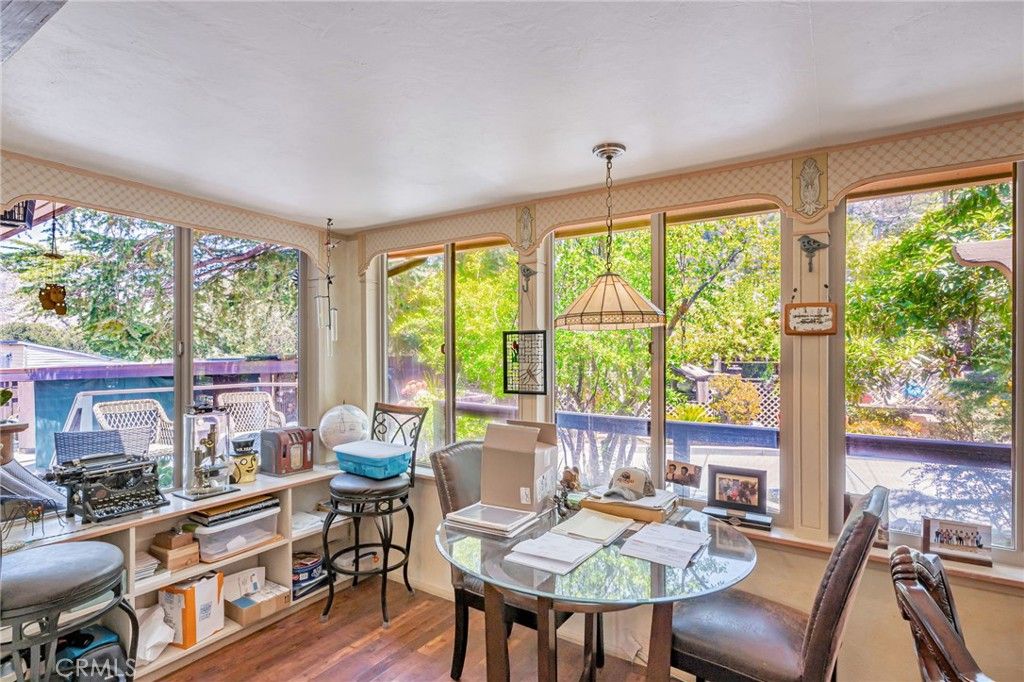 Dining room, Interior, Pendant Lights, Sun Room, Wood Texture Flooring