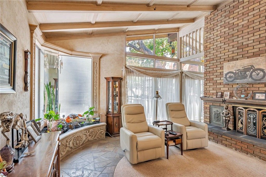 Fireplace, Interior, Stone Walls, Wooden Beams