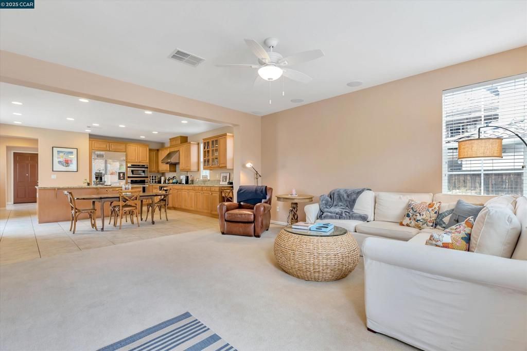 Dining room, Interior, Kitchen, Living room, Recessed Lighting, Stainless Steel Appliances
