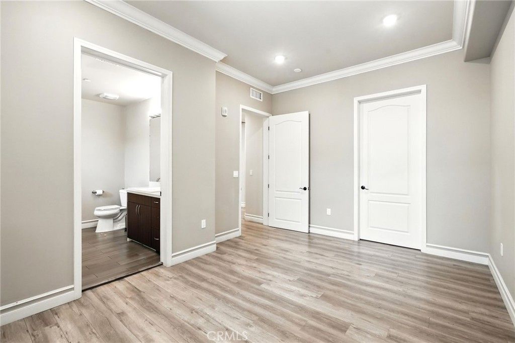 Bathroom, Empty room, Interior, Recessed Lighting, Wood Texture Flooring