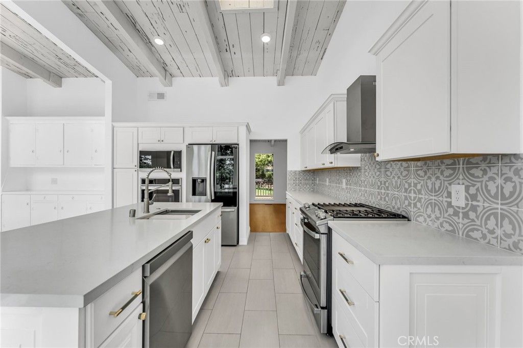 Interior, Kitchen, Recessed Lighting, Stainless Steel Appliances, Wooden Ceilings