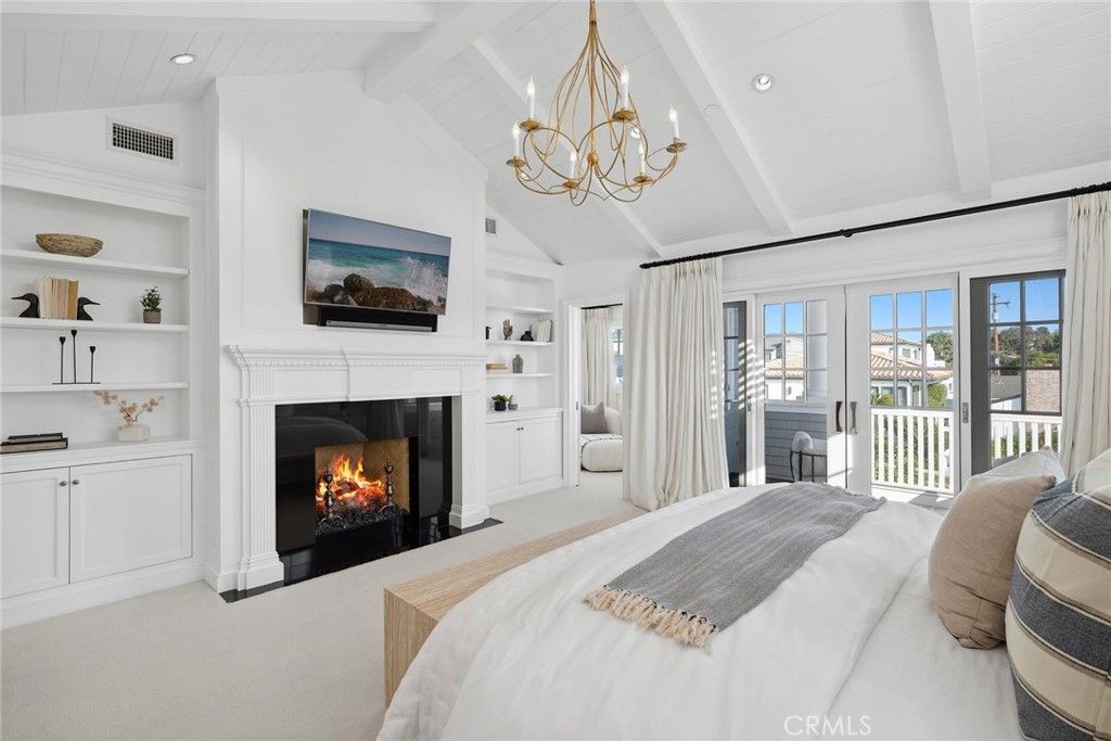 Bedroom, Chandelier, Fireplace, Interior, Recessed Lighting