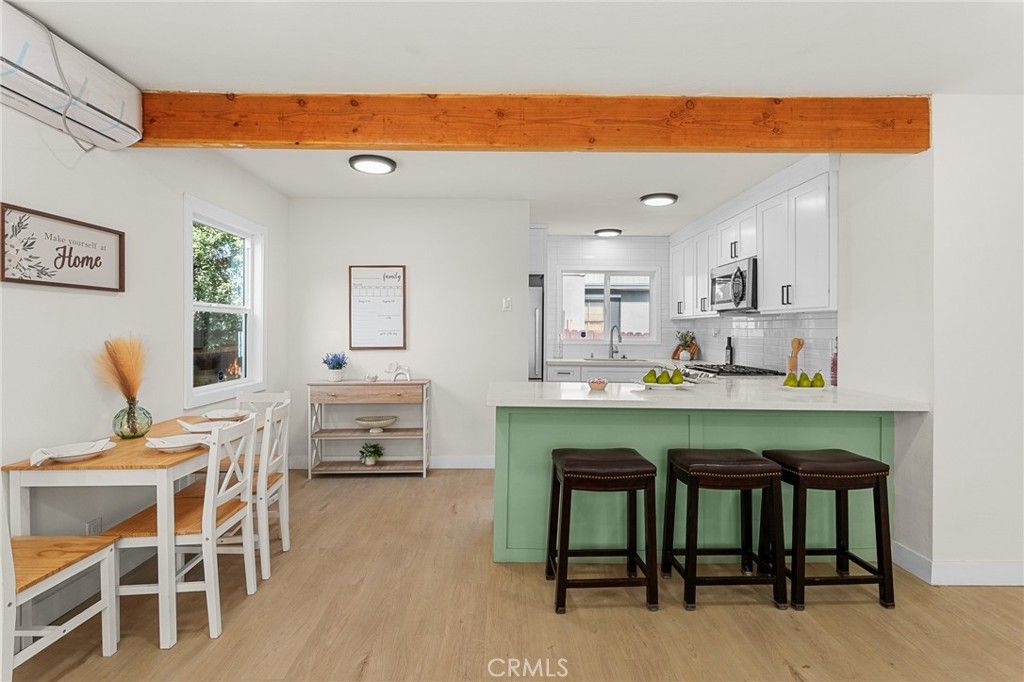 Interior, Kitchen, Recessed Lighting, Wooden Beams, Wood Texture Flooring