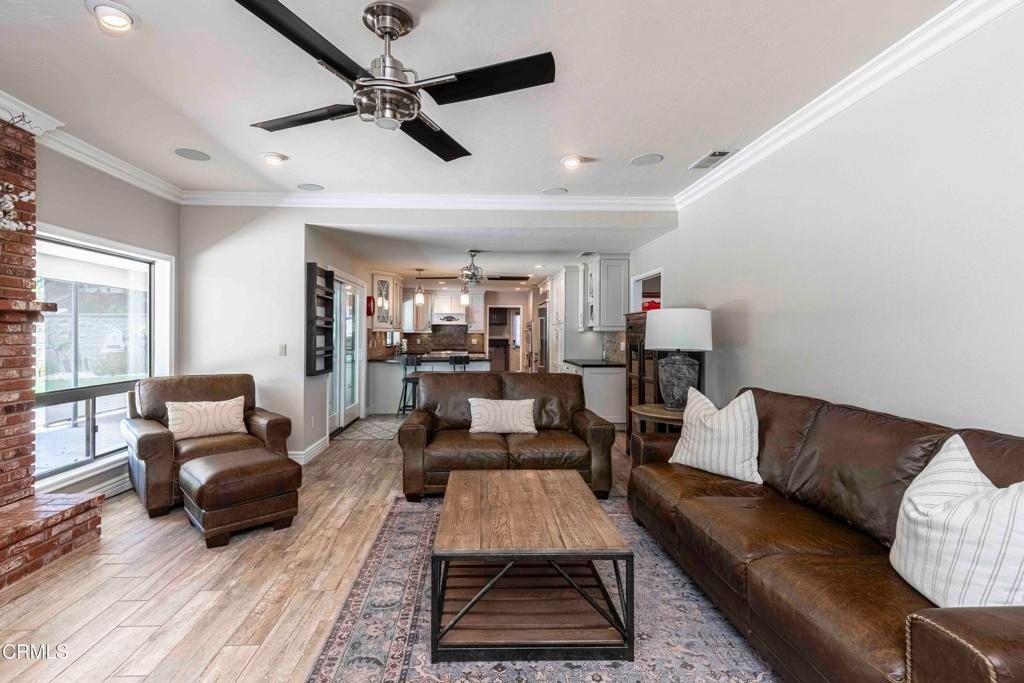 Interior, Kitchen, Living room, Pendant Lights, Recessed Lighting, Wood Texture Flooring