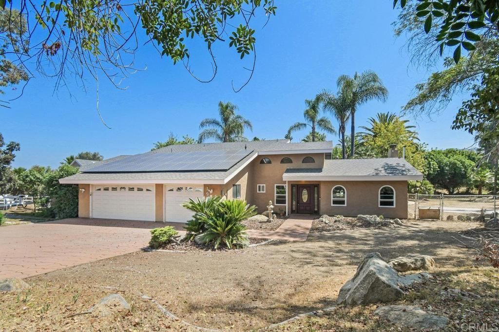Attached, Backyard, Exterior, Facade, Solar Panels, Ranch