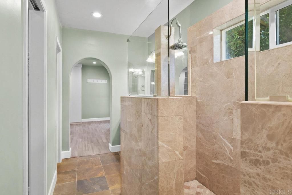 Bathroom, Interior, Recessed Lighting, Wood Texture Flooring