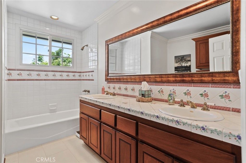 Bathroom, Dual Sink Vanities, Interior, Recessed Lighting, Tile Countertops