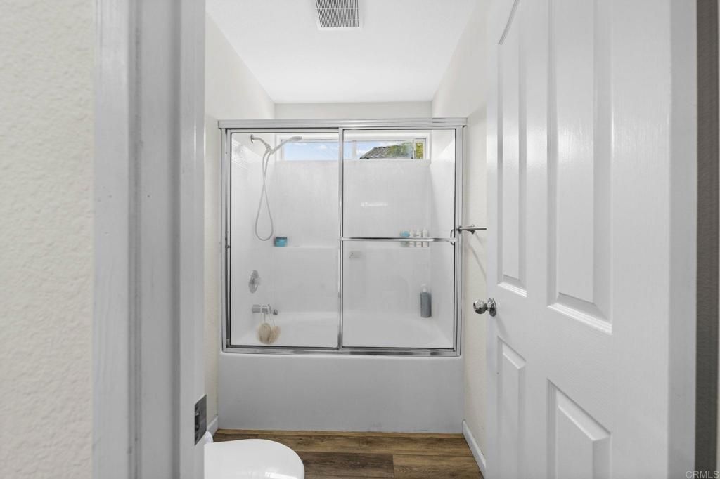 Bathroom, Glass Shower, Interior, Wood Texture Flooring