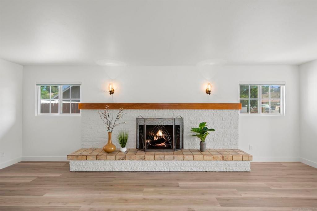 Fireplace, Interior, Wood Texture Flooring