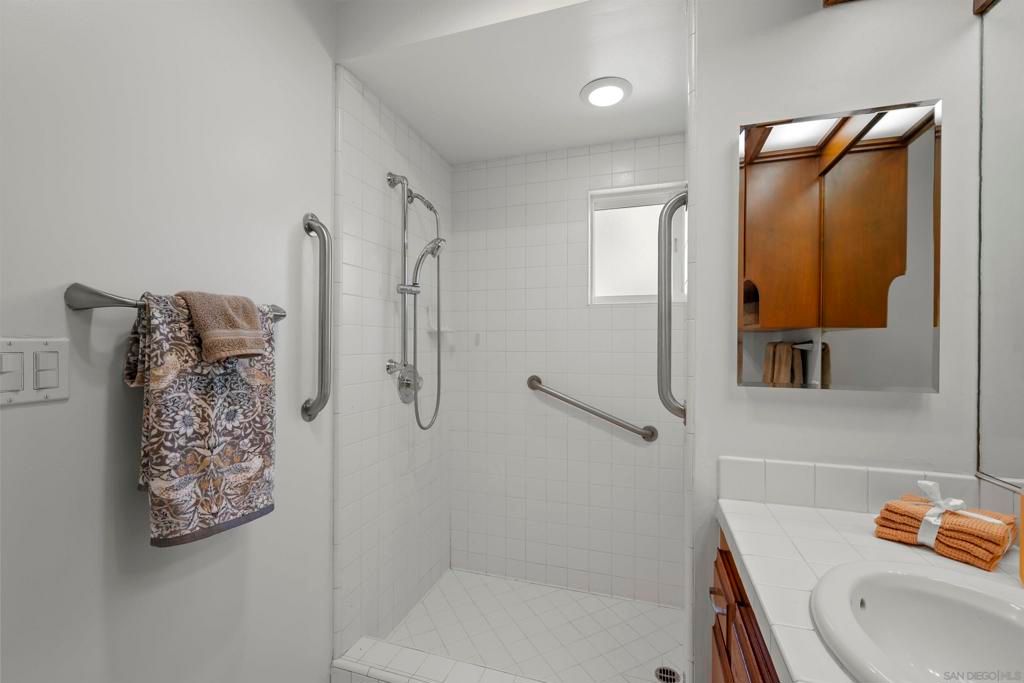 Bathroom, Glass Shower, Interior, Tile Countertops