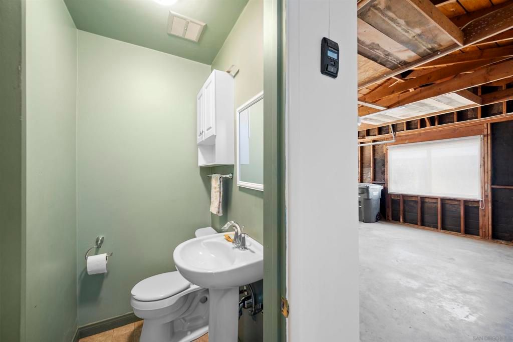 Bathroom, Interior, Wooden Beams