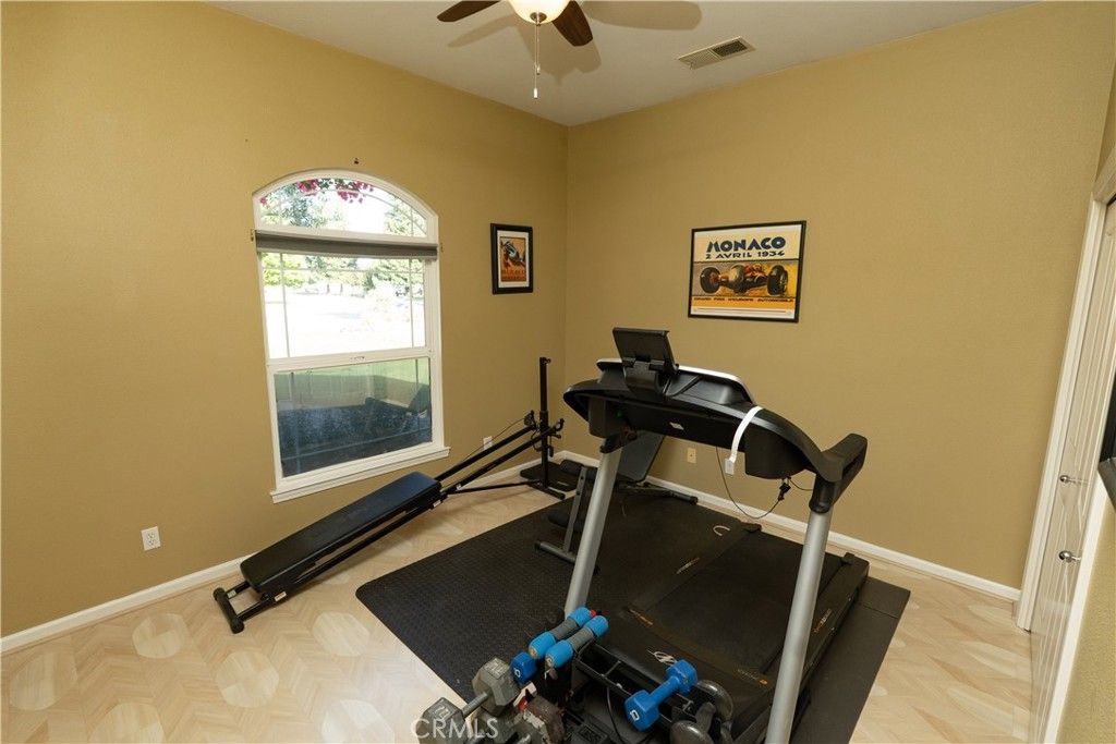 Fitness Equipment, Home Office, Interior, Wood Texture Flooring