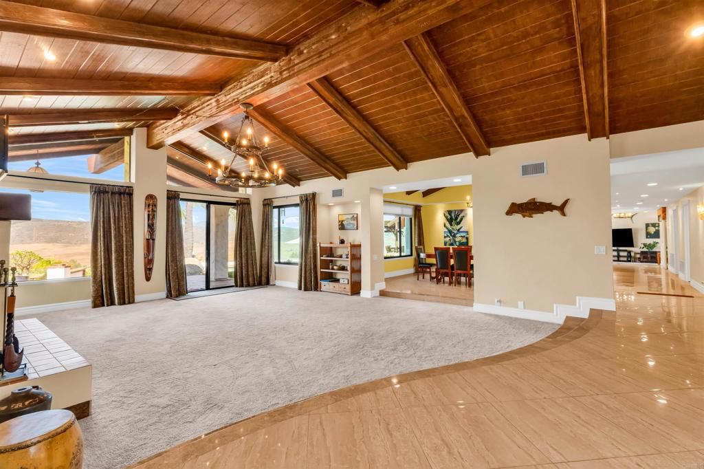 Chandelier, Interior, Recessed Lighting, Wooden Beams, Wooden Ceilings, Wood Texture Flooring