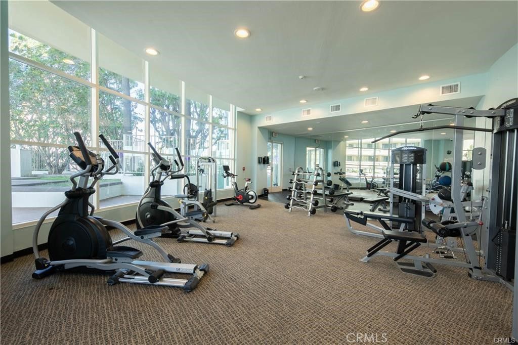 Fitness Equipment, Gym, Interior, Recessed Lighting