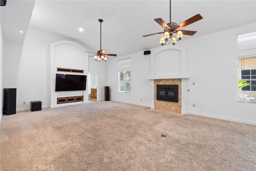 Empty room, Fireplace, Interior, Recessed Lighting