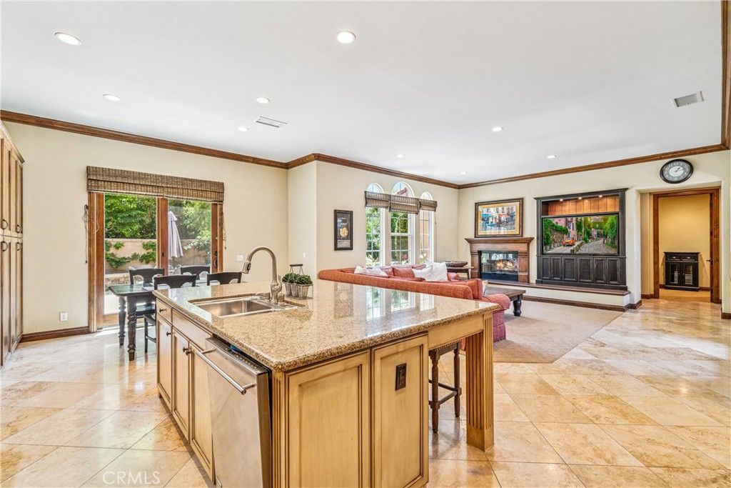 Dining room, Fireplace, Interior, Kitchen, Living room, Recessed Lighting