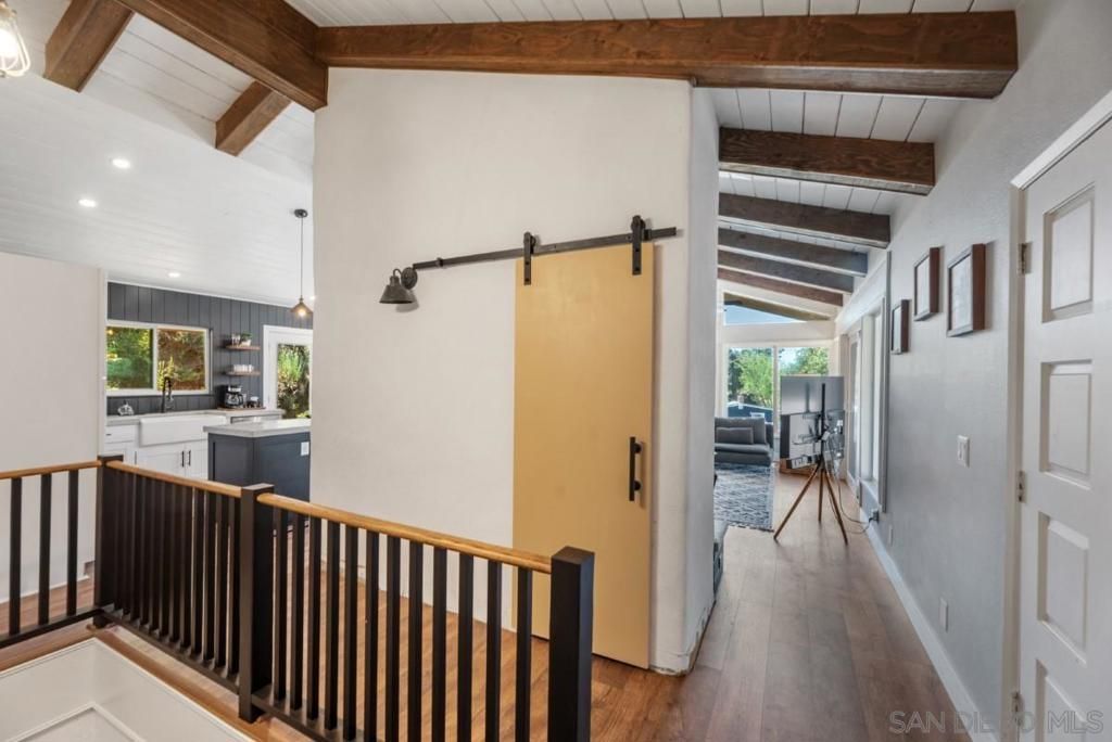 Interior, Pendant Lights, Recessed Lighting, Wooden Beams, Wood Texture Flooring