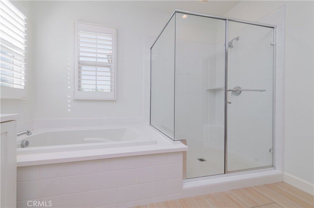 Bathroom, Glass Shower, Interior, Wood Texture Flooring