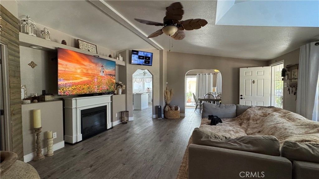 Dining room, Fireplace, Interior, Living room, Wood Texture Flooring