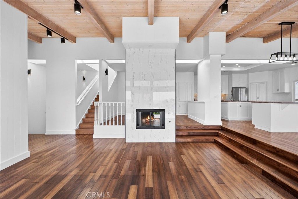 Fireplace, Interior, Kitchen, Wooden Beams, Wooden Ceilings, Wood Texture Flooring