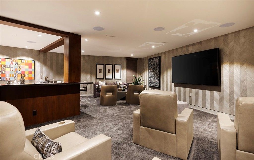 Interior, Living room, Recessed Lighting, Theatre Room