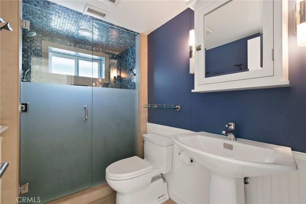 Bathroom, Glass Shower, Interior, Wood Texture Flooring