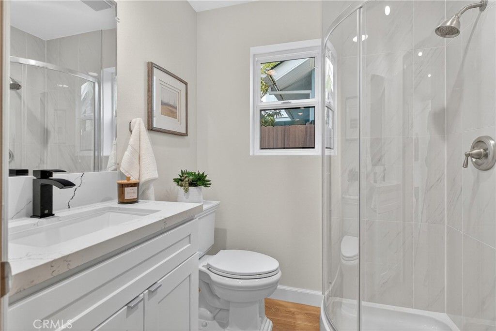 Bathroom, Glass Shower, Interior, Wood Texture Flooring