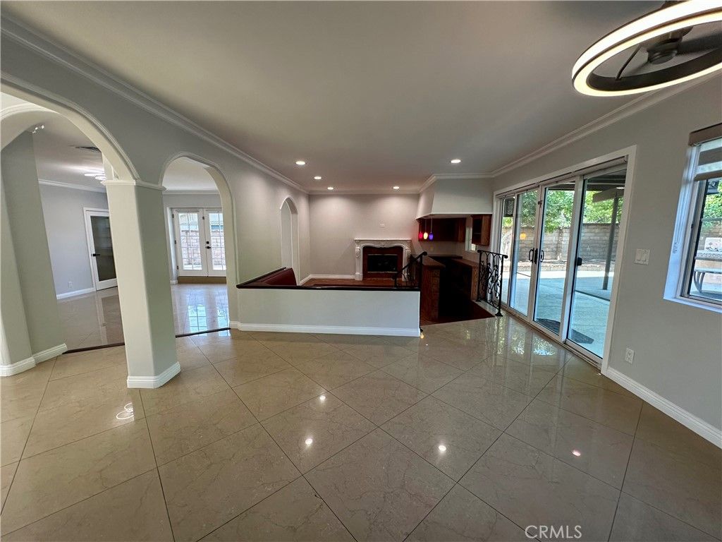 Empty room, Fireplace, Interior, Recessed Lighting