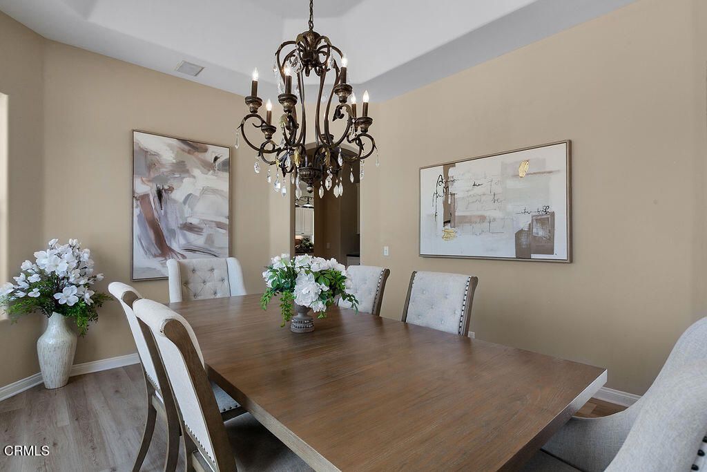 Chandelier, Dining room, Interior, Wood Texture Flooring