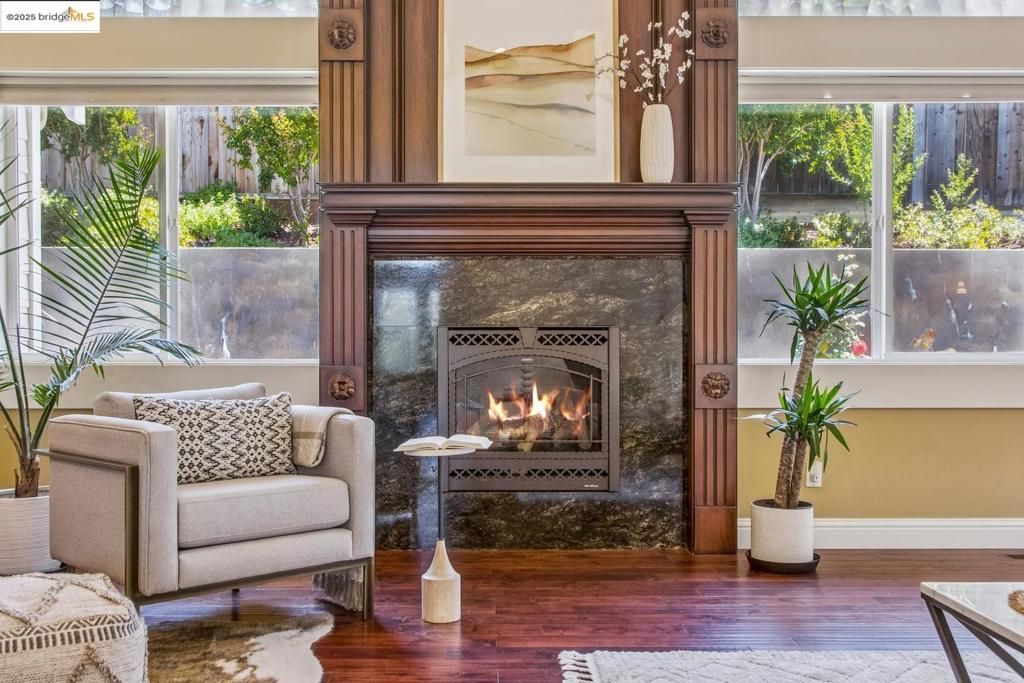Fireplace, Interior, Wood Texture Flooring