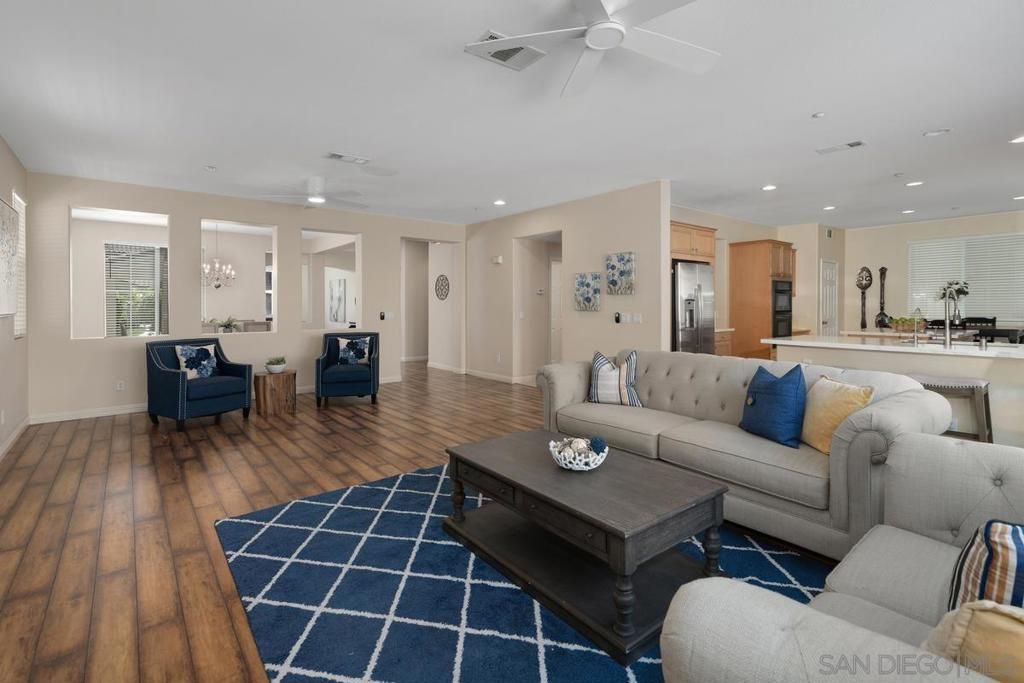 Interior, Kitchen, Living room, Recessed Lighting, Stainless Steel Appliances, Wood Texture Flooring