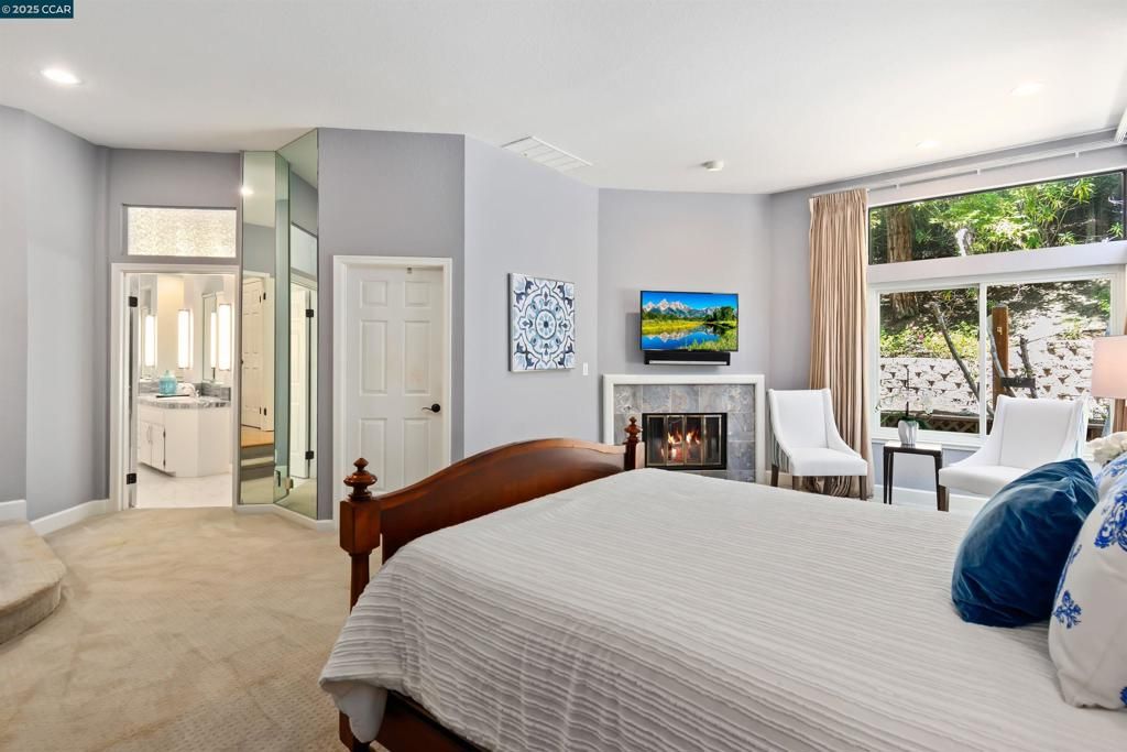 Bedroom, Fireplace, Interior, Recessed Lighting