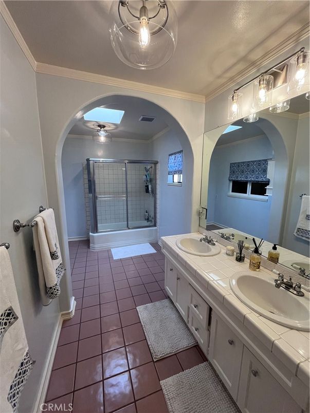 Bathroom, Dual Sink Vanities, Glass Shower, Interior, Tile Countertops