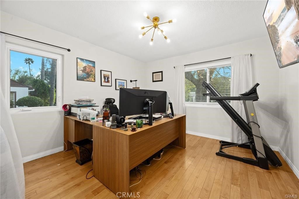 Fitness Equipment, Home Office, Interior, Wood Texture Flooring