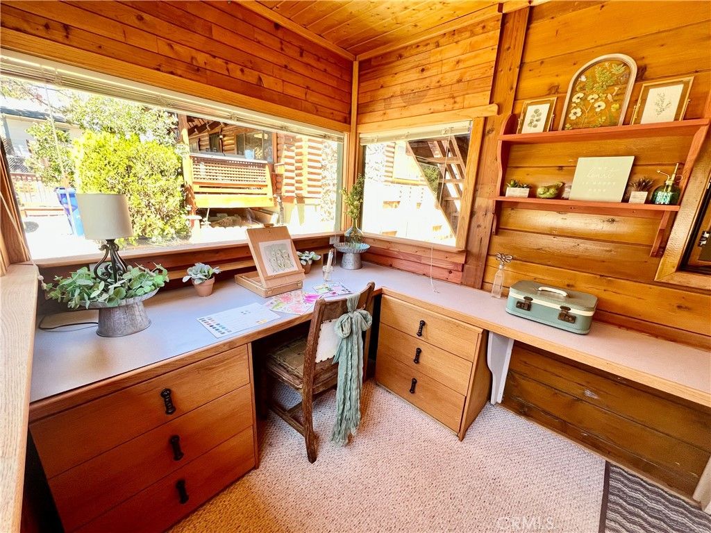 Home Office, Interior, Wooden Ceilings, Wooden Walls