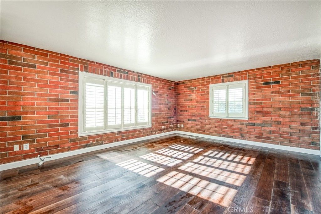 Empty room, Interior, Stone Walls, Wood Texture Flooring