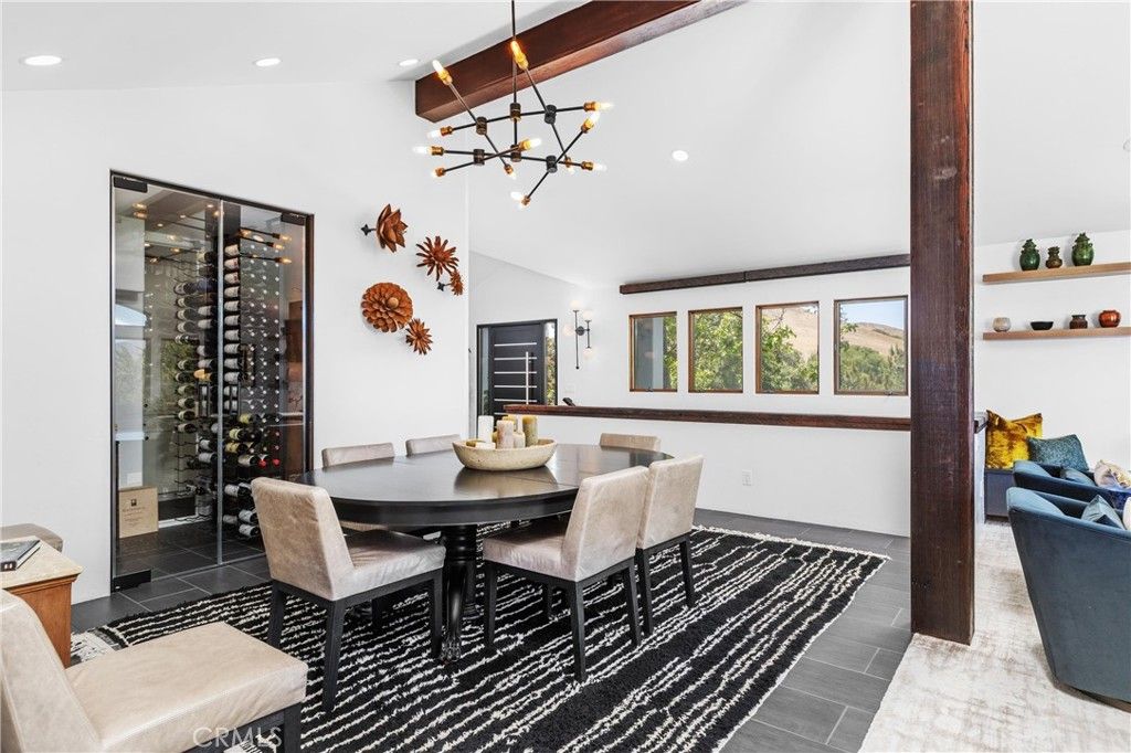 Dining room, Interior, Pendant Lights, Recessed Lighting, Wine Storage
