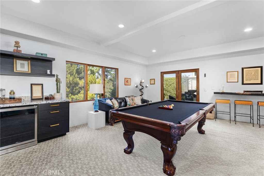 Billiard Table, Game Room, Interior, Recessed Lighting