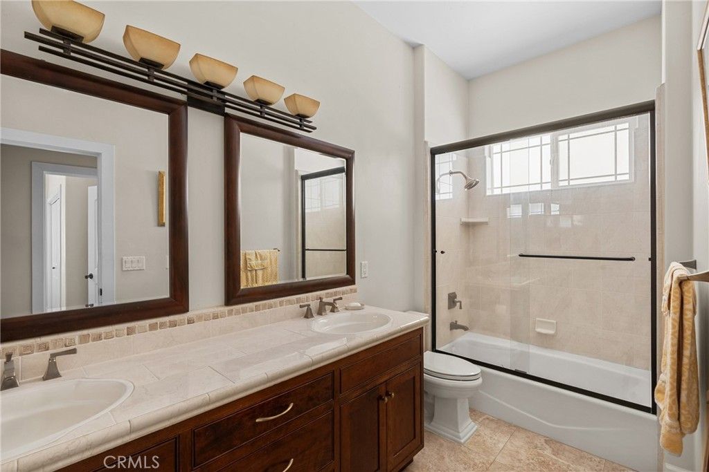 Bathroom, Dual Sink Vanities, Glass Shower, Interior, Tile Countertops