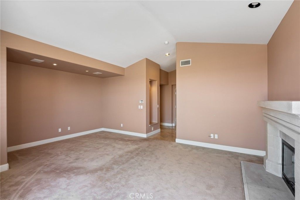 Empty room, Fireplace, Interior, Recessed Lighting