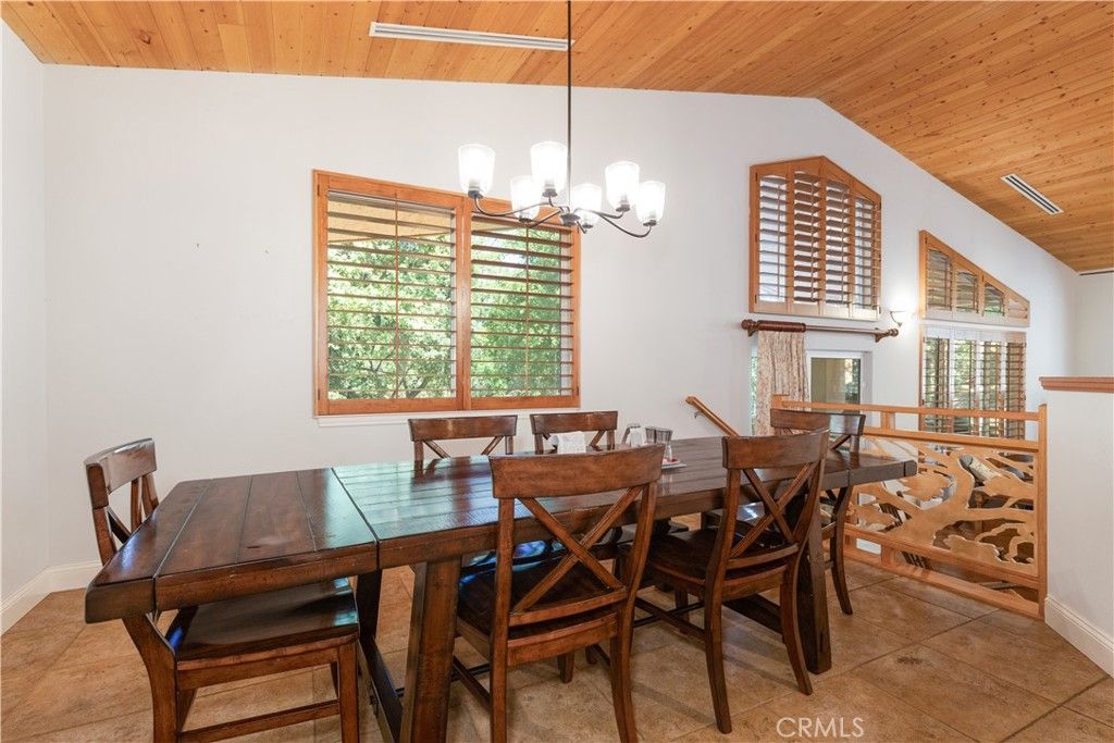 Dining room, Interior, Pendant Lights, Wooden Ceilings