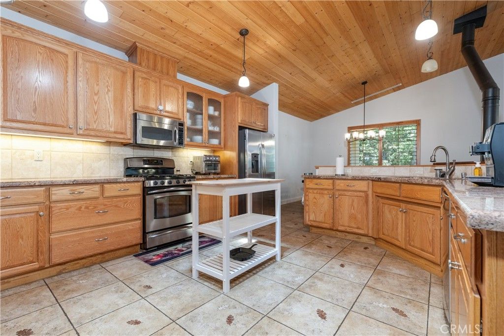 Interior, Kitchen, Pendant Lights, Stainless Steel Appliances, Wooden Ceilings