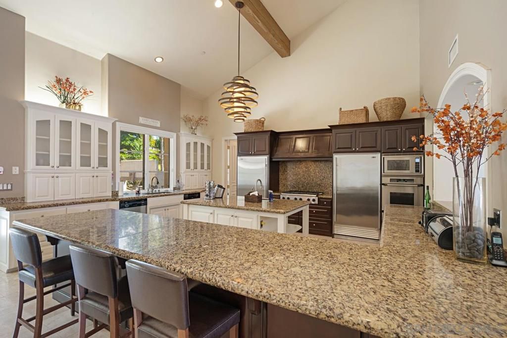 Interior, Kitchen, Pendant Lights, Recessed Lighting, Stainless Steel Appliances, Wooden Beams