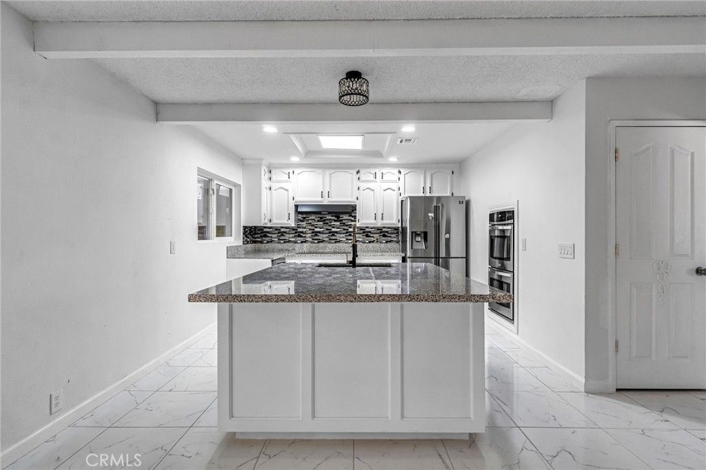 Interior, Kitchen, Marble, Recessed Lighting, Stainless Steel Appliances