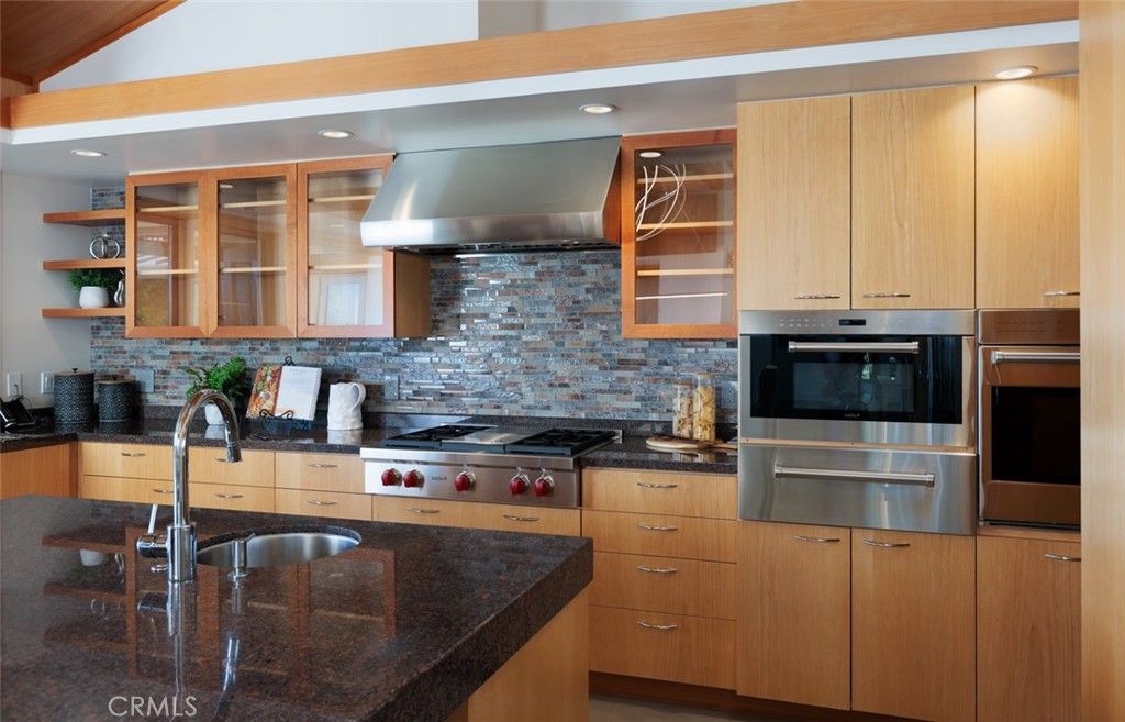 Interior, Kitchen, Recessed Lighting, Stainless Steel Appliances, Wooden Beams