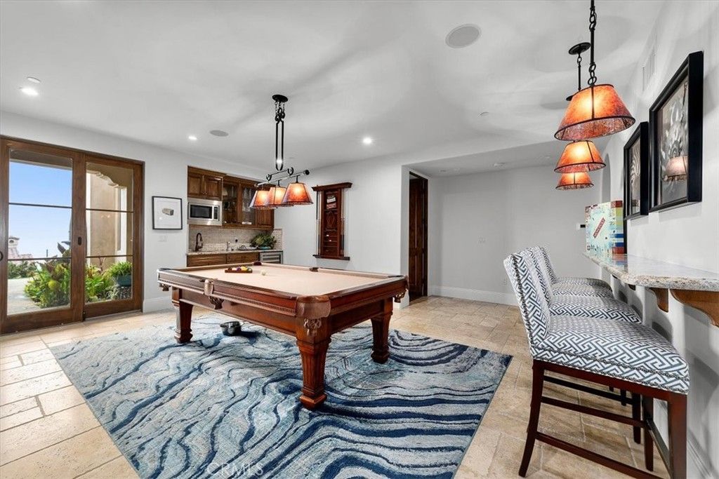 Billiard Table, Game Room, Interior, Pendant Lights, Recessed Lighting