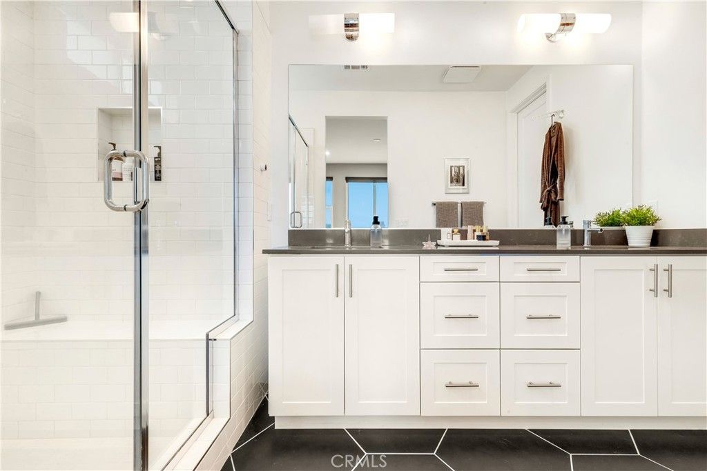 Bathroom, Dual Sink Vanities, Glass Shower, Interior