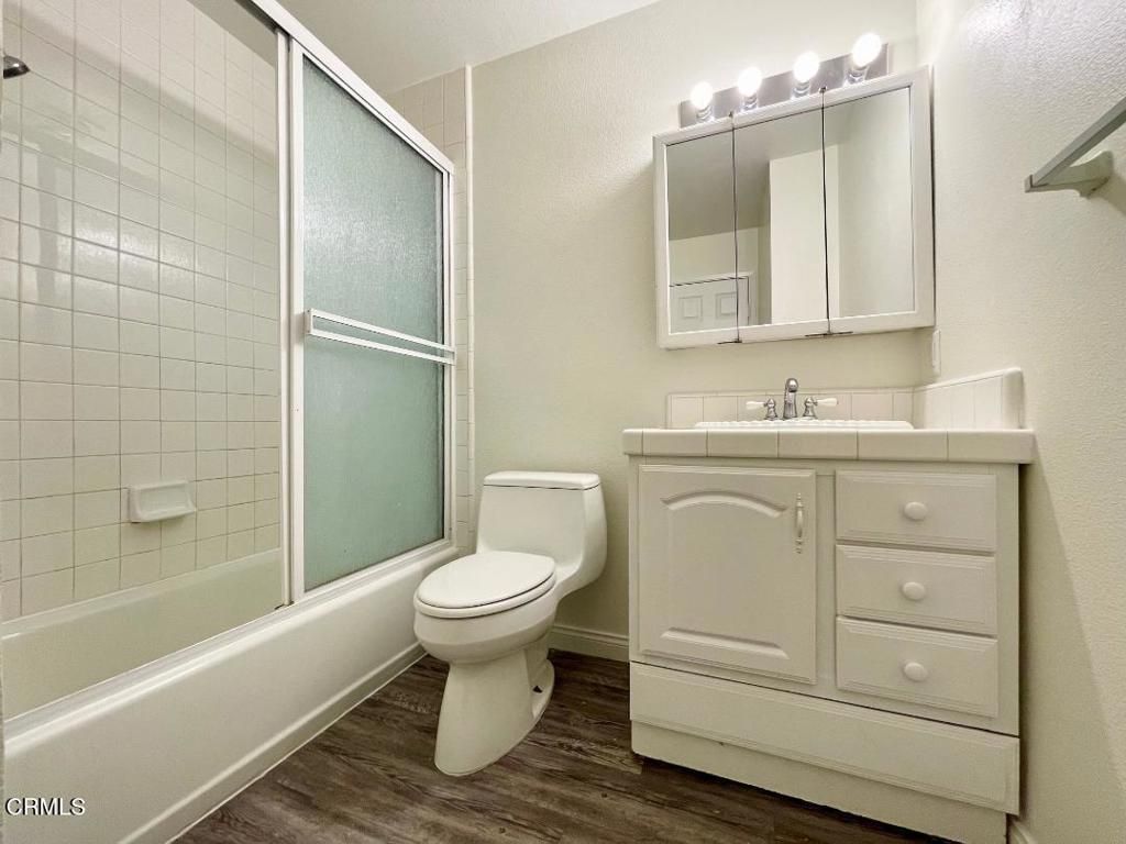 Bathroom, Interior, Tile Countertops, Wood Texture Flooring