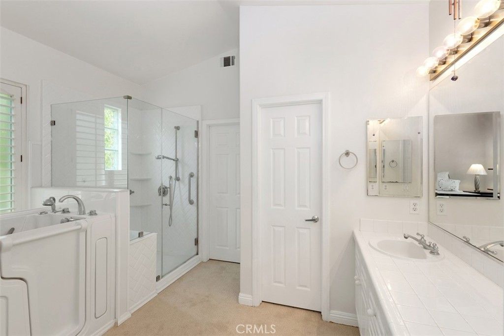 Bathroom, Dual Sink Vanities, Glass Shower, Interior, Tile Countertops