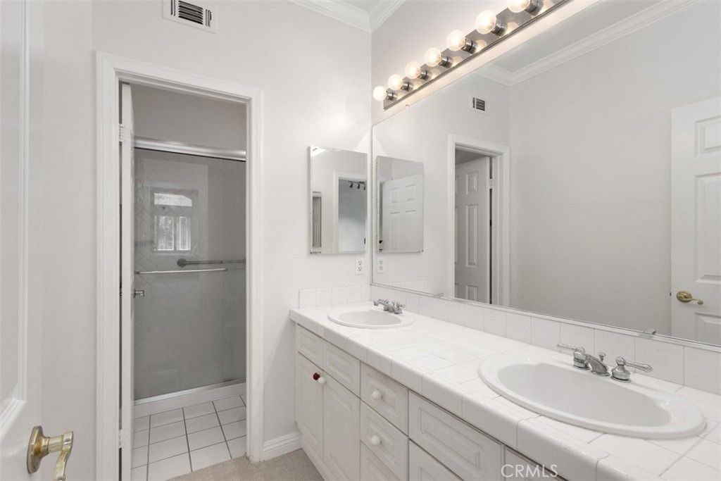 Bathroom, Dual Sink Vanities, Glass Shower, Interior, Tile Countertops